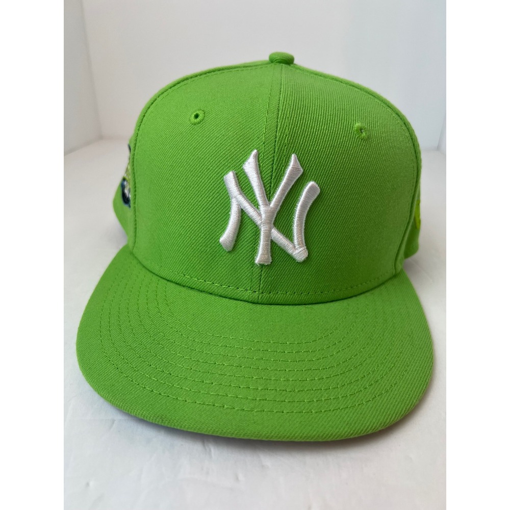 New Era NY Yankees Lime Green World Series 2009 Fitted Hat Cap Size 7 1/4 MLB